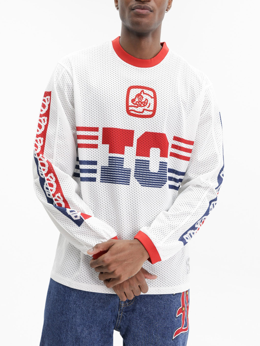 Ice-cream Sweater Mesh Logo Black