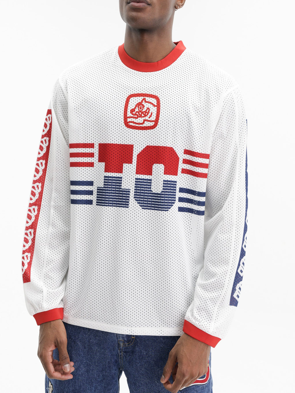 Ice-cream Sweater Mesh Logo Black