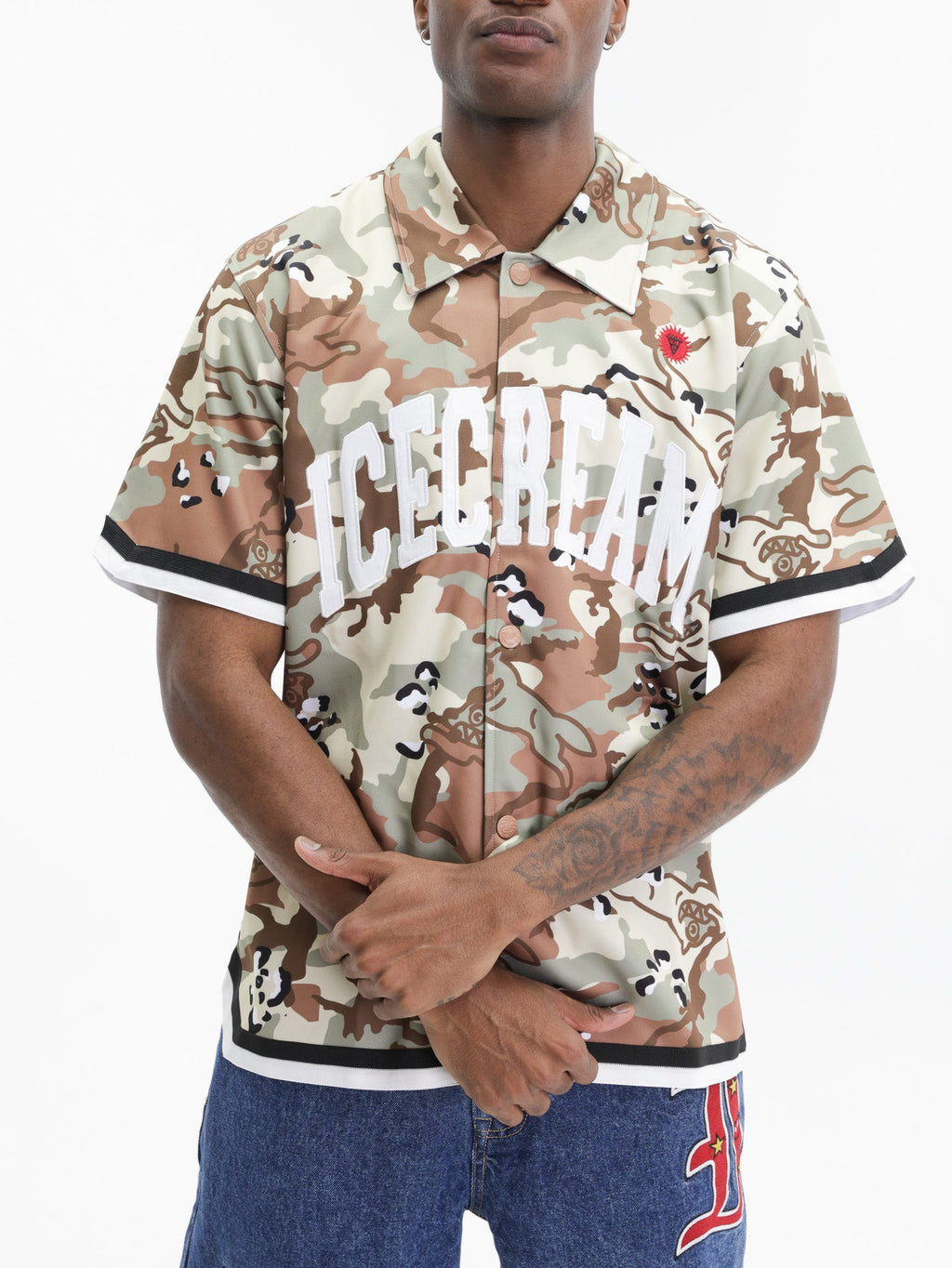 Ice-cream Shirt Choc Chip Baseball Jersey Camo