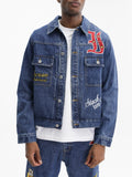 Ice-cream Jacket Red Embrioded Logo Medium Wash