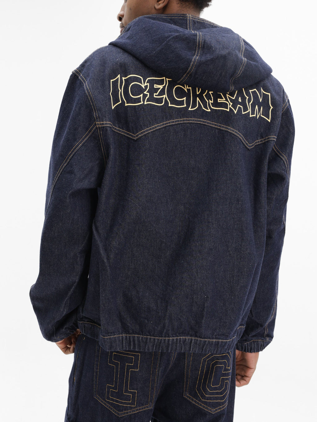 Ice-cream Jacket Panelled Zip Through Indigo