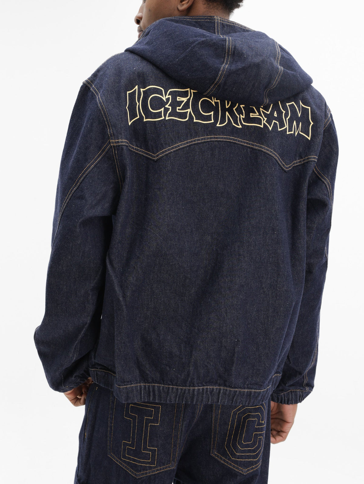 Ice-cream Jacket Panelled Zip Through Indigo