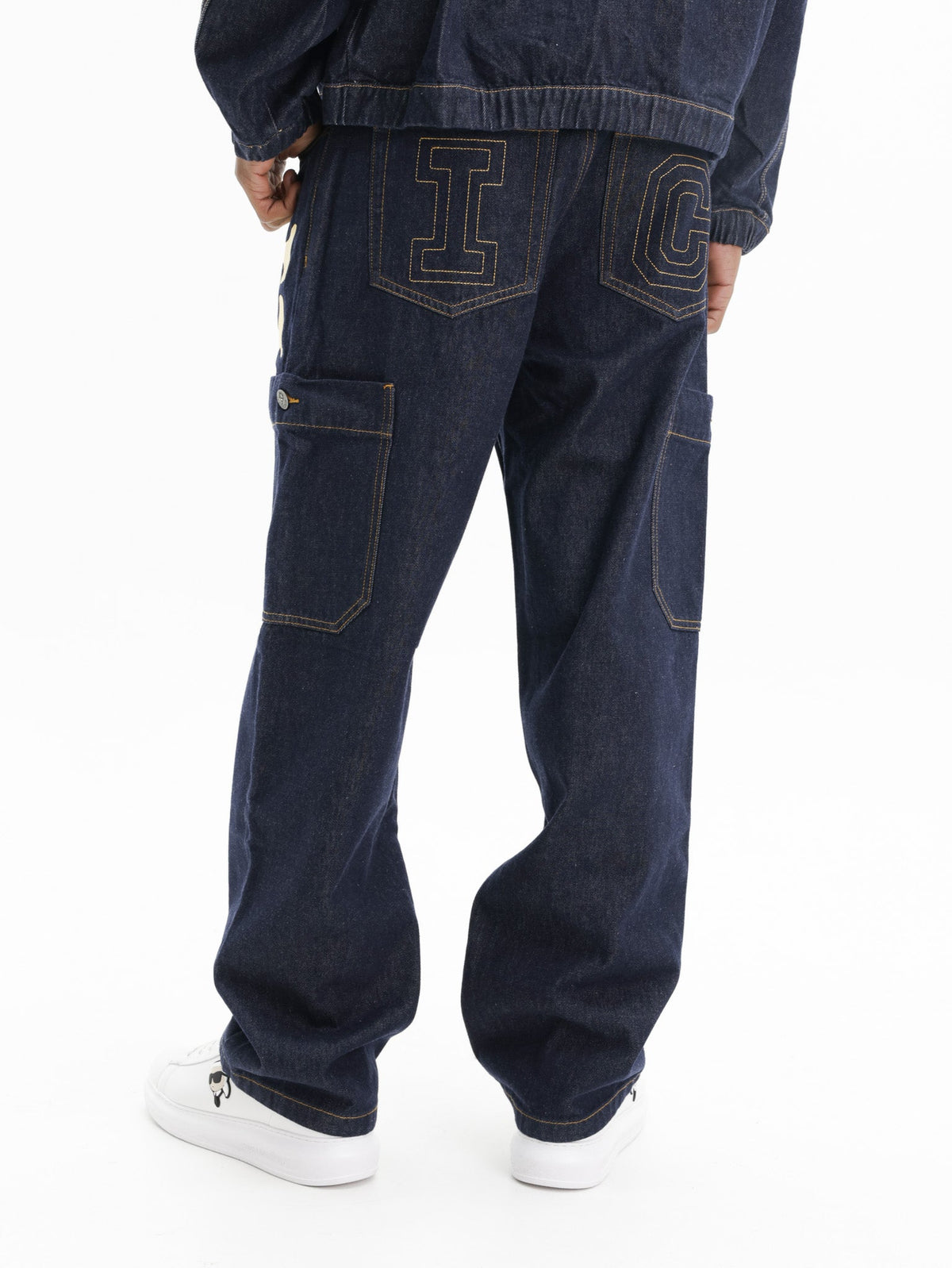 Ice-cream Pants Beige Ic Print Logo Indigo