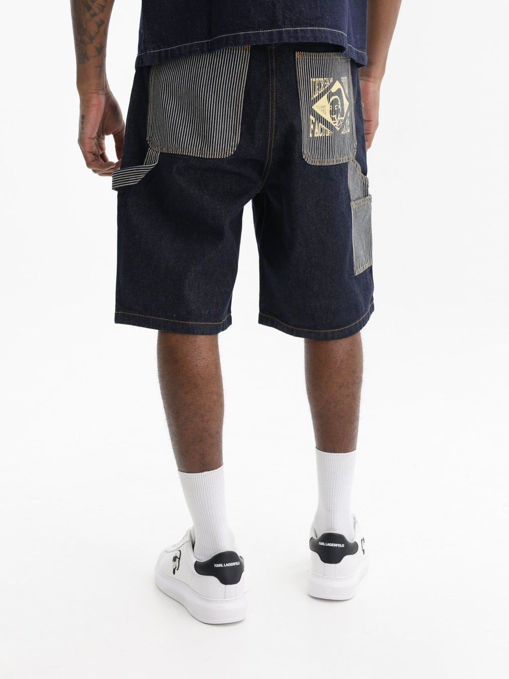 Ice-cream Shorts Hickory Panel Denim Indigo