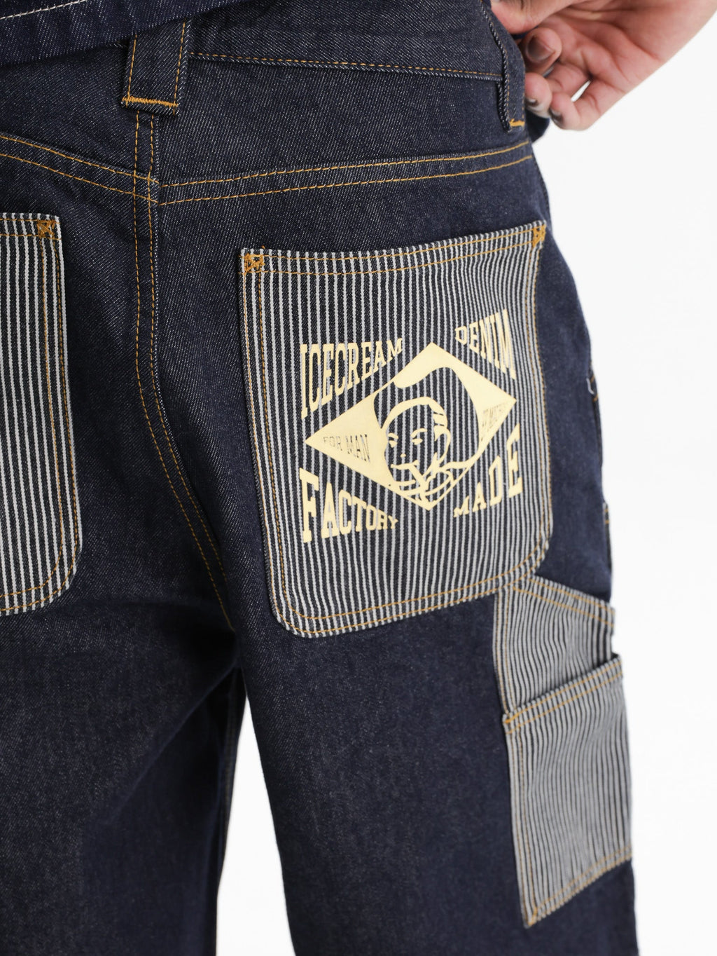 Ice-cream Shorts Hickory Panel Denim Indigo