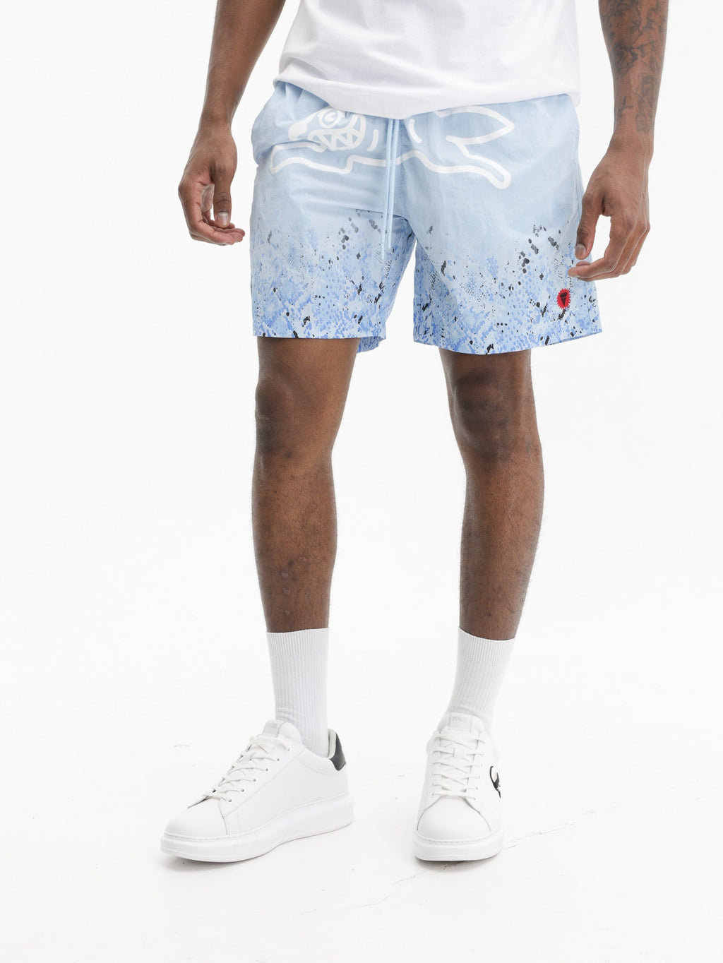 Ice-cream Shorts White Dog Logo Print Blue