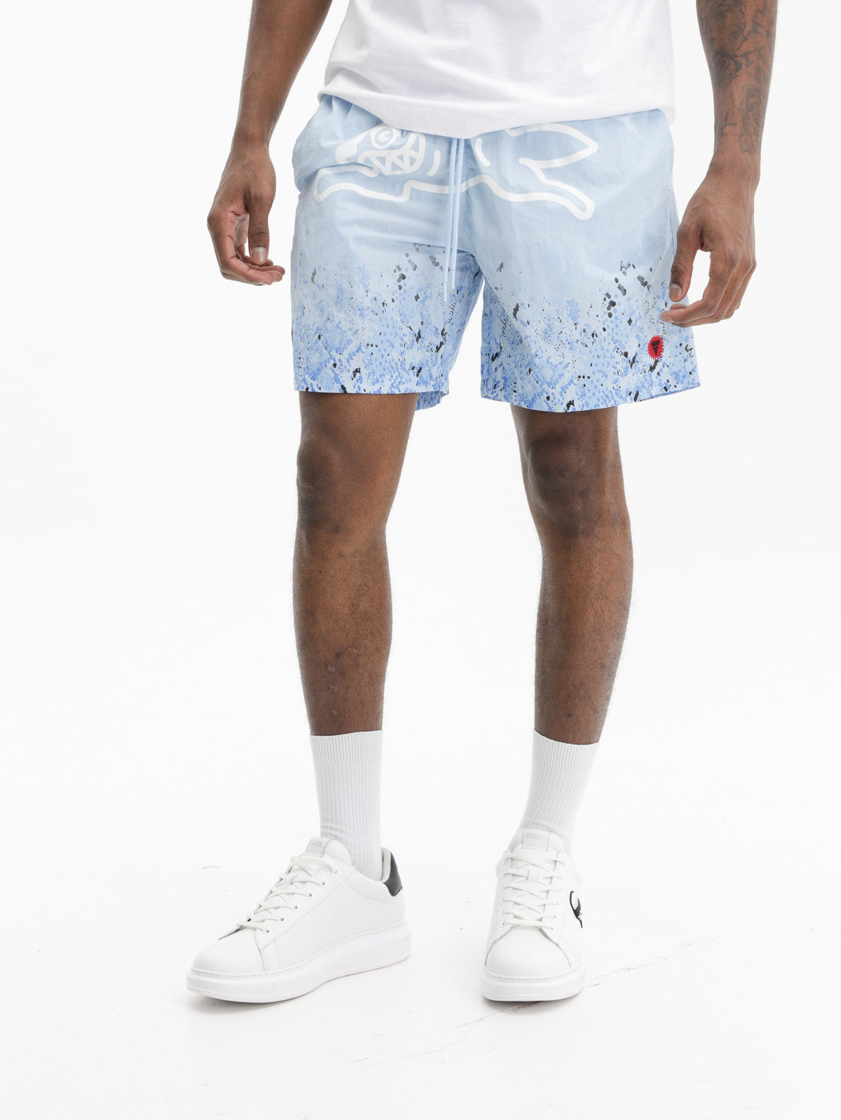 Ice-cream Shorts White Dog Logo Print Blue