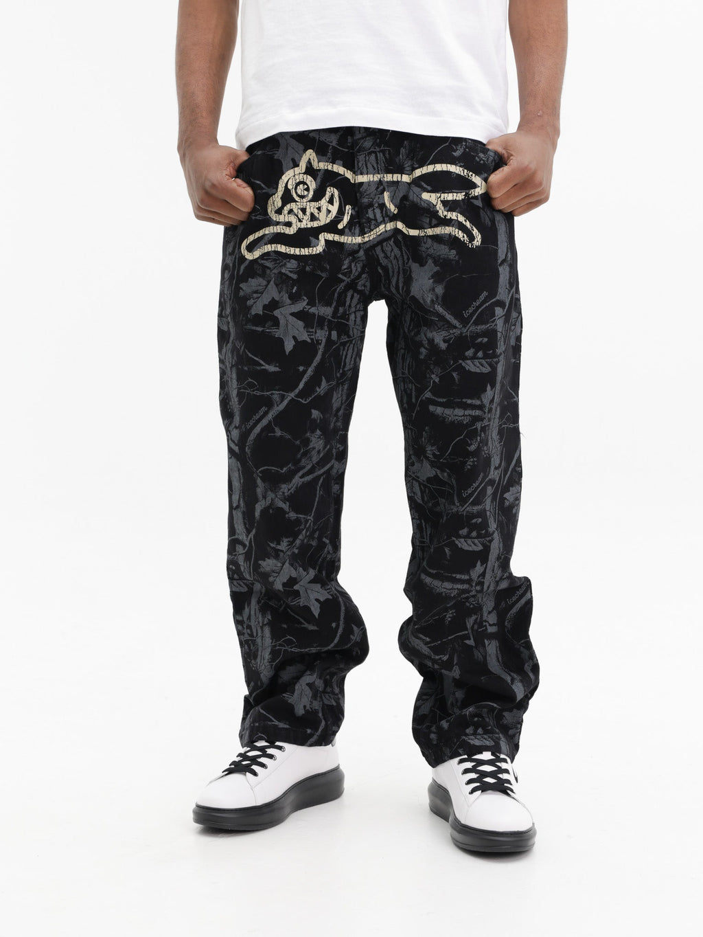 Ice-cream Jeans Tree Camo Denim Black