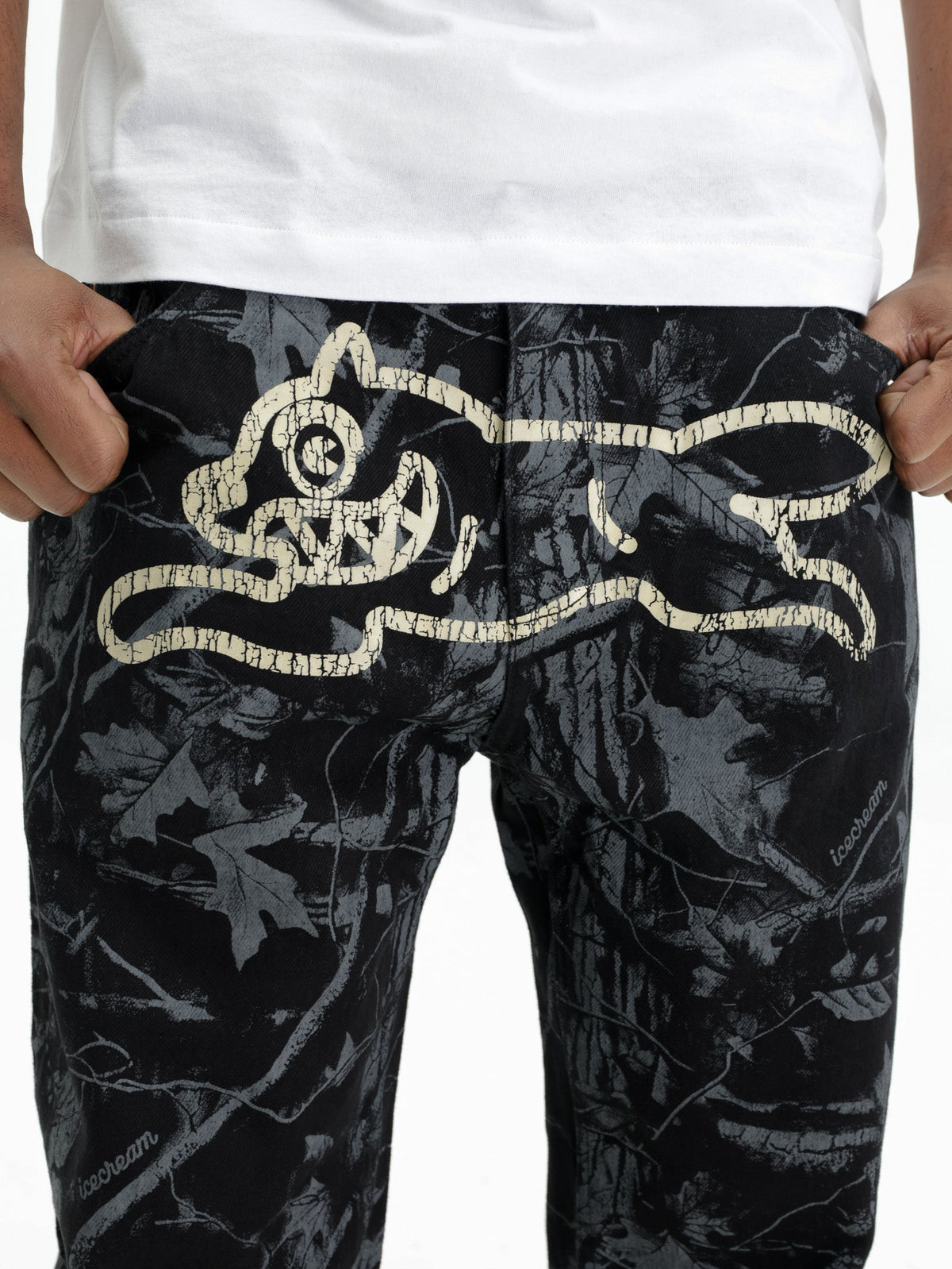 Ice-cream Jeans Tree Camo Denim Black