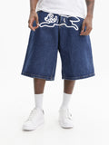 Ice-cream Shorts White Dog Logo Denim Indigo