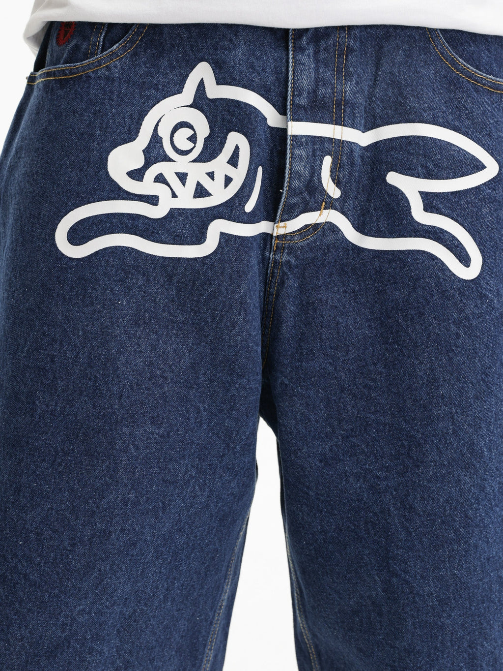 Ice-cream Shorts White Dog Logo Denim Indigo