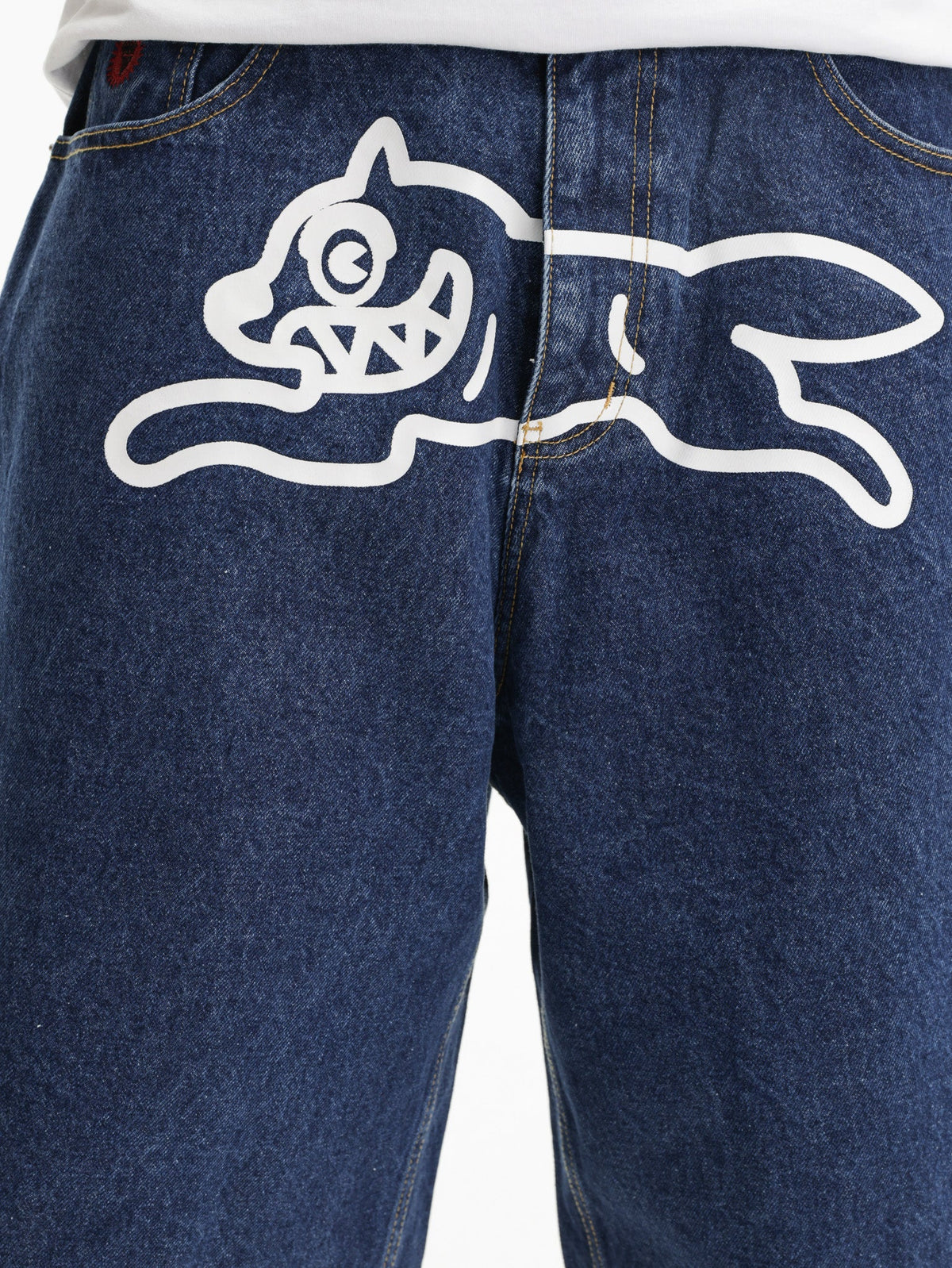 Ice-cream Shorts White Dog Logo Denim Indigo