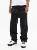 Ice-cream Jeans Dog Embroided Logo Black