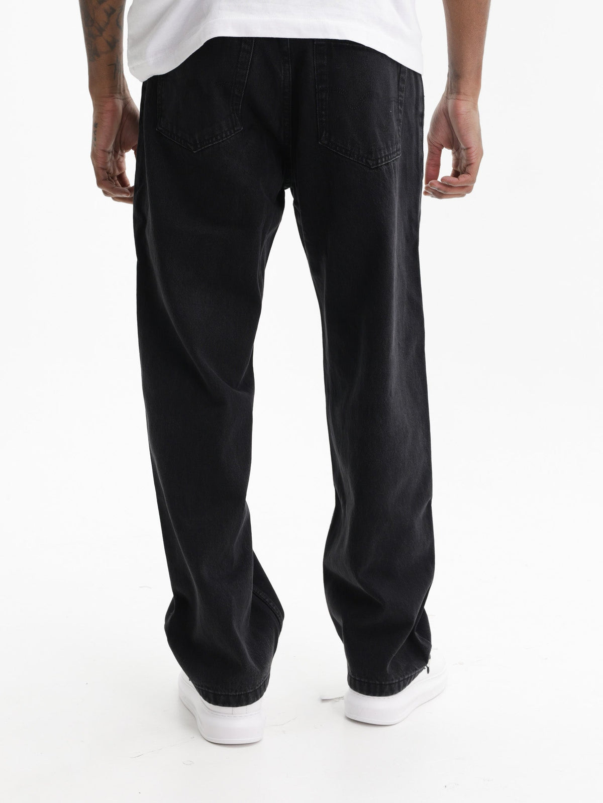 Ice-cream Pants White Dog Logo Denim Black Wash