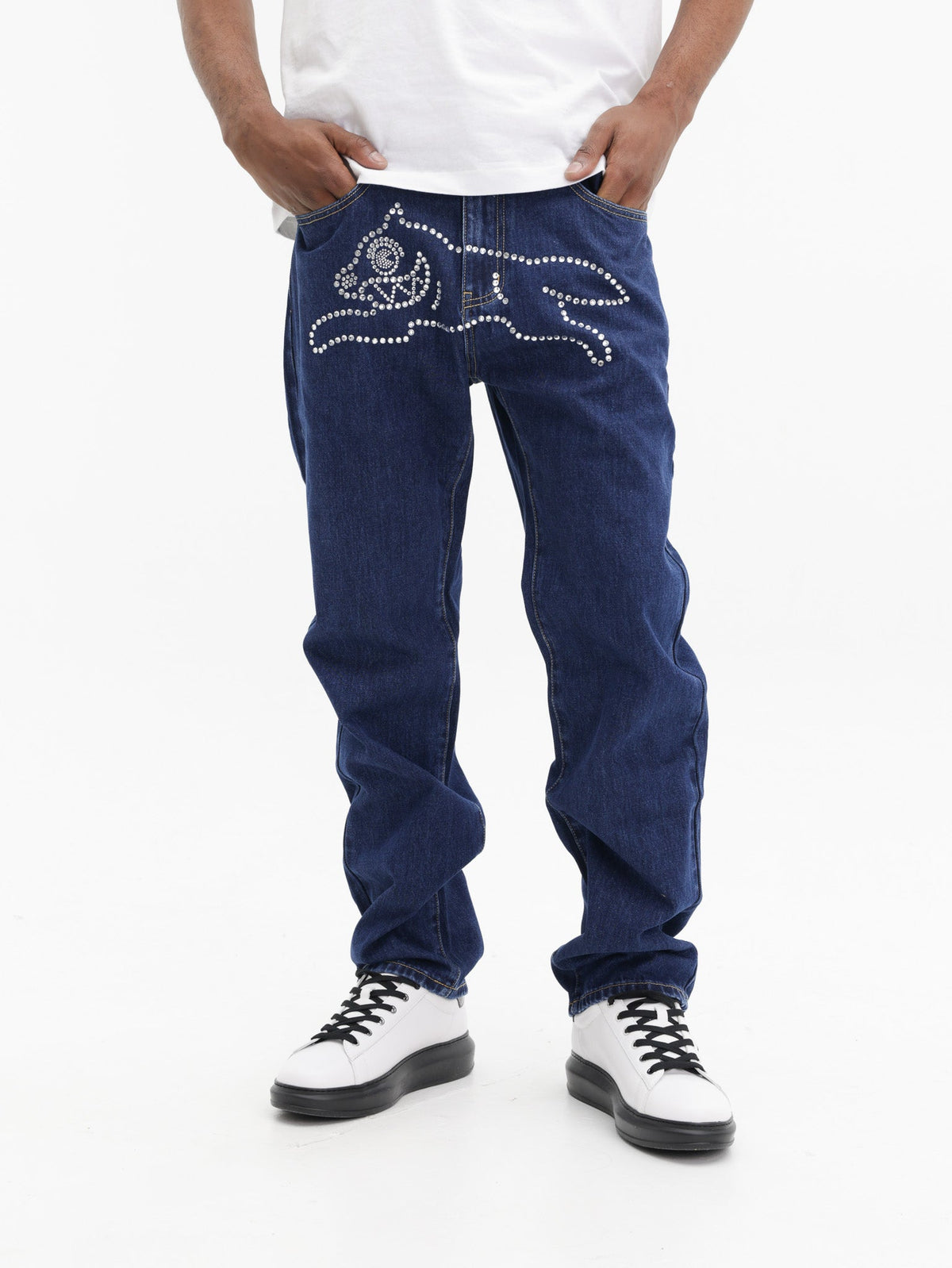 Ice-cream Jeans Crystal Dog Denim Indigo