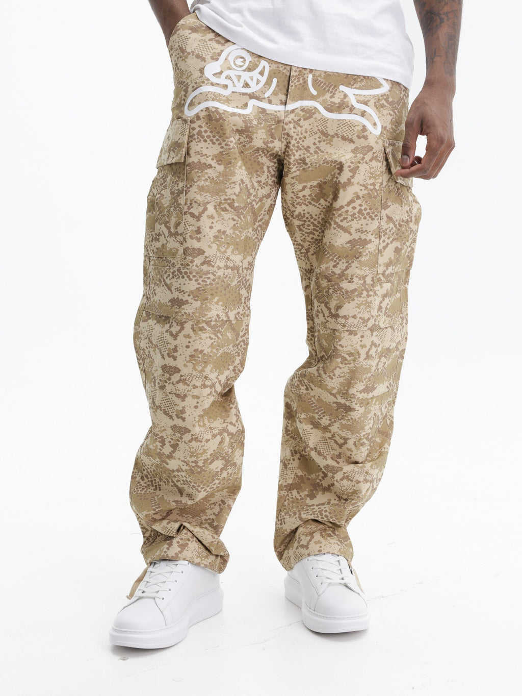 Ice-cream Pants White Dog Logo Print Light Brown