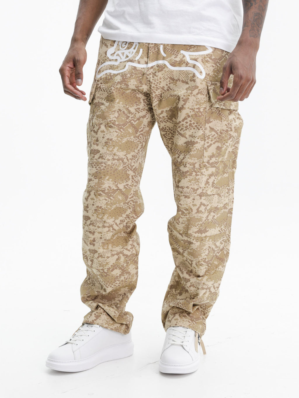Ice-cream Pants White Dog Logo Print Light Brown