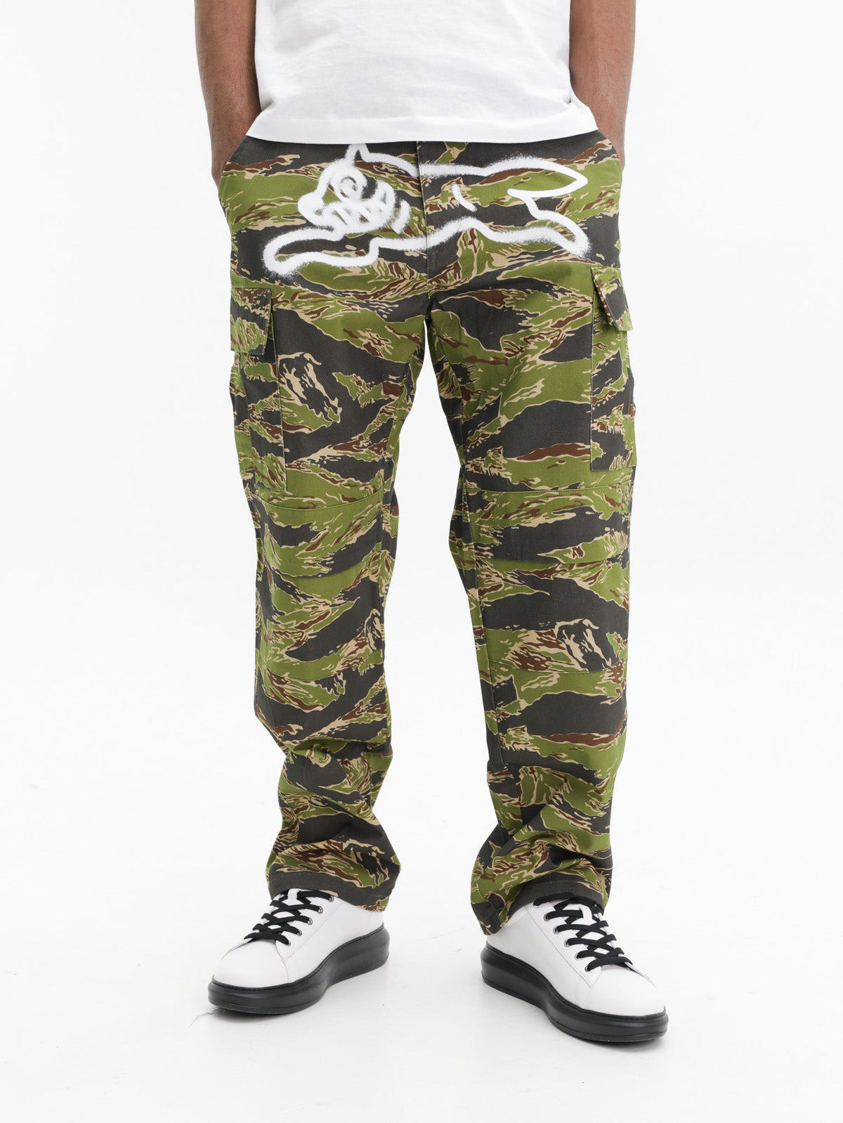 Ice-cream Pants Tiger Strip Cargo Camo