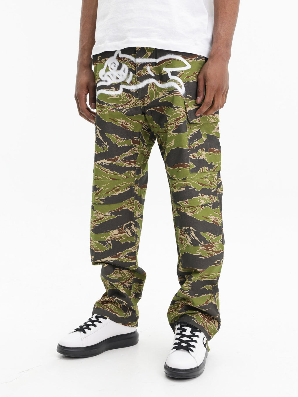 Ice-cream Pants Tiger Strip Cargo Camo