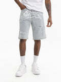 Ice-cream Shorts White Dog Logo Denim Dark Wash