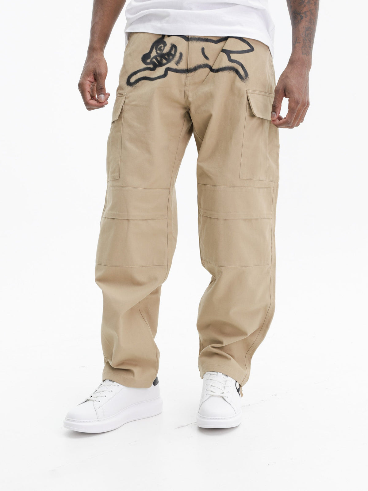 Ice-cream Pants Spray Paint Dog Tan