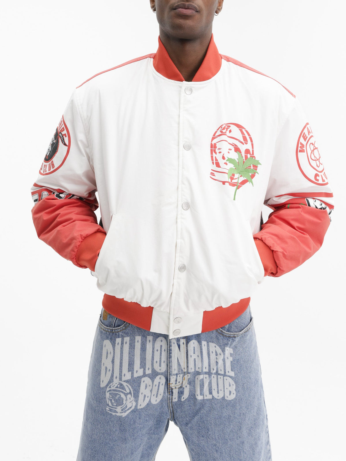 Billionaire Boys Club Jacket Stadium Bomber White/Red