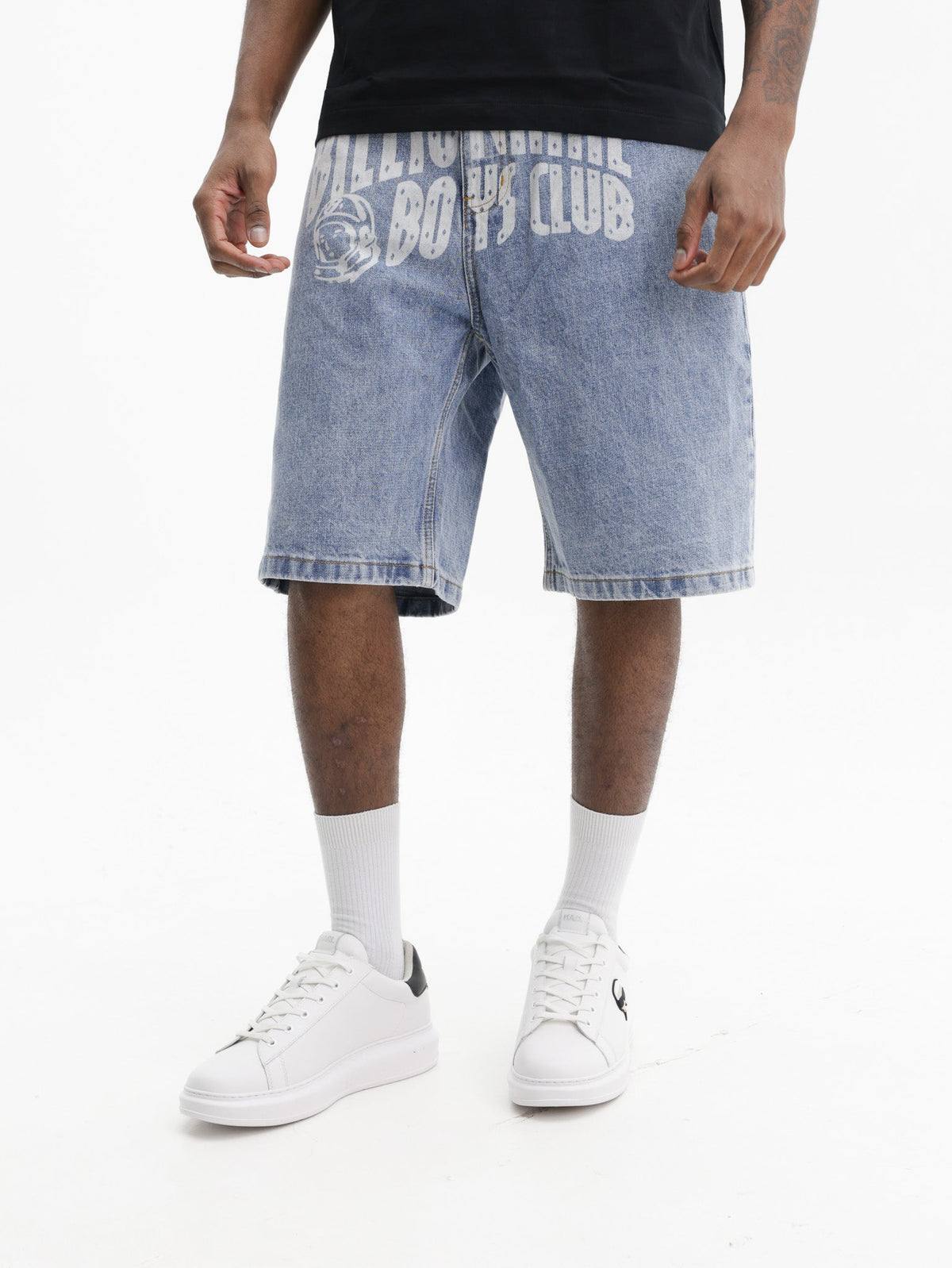 Billionaire Boys Club Shorts Bbc Print Denim Light Wash