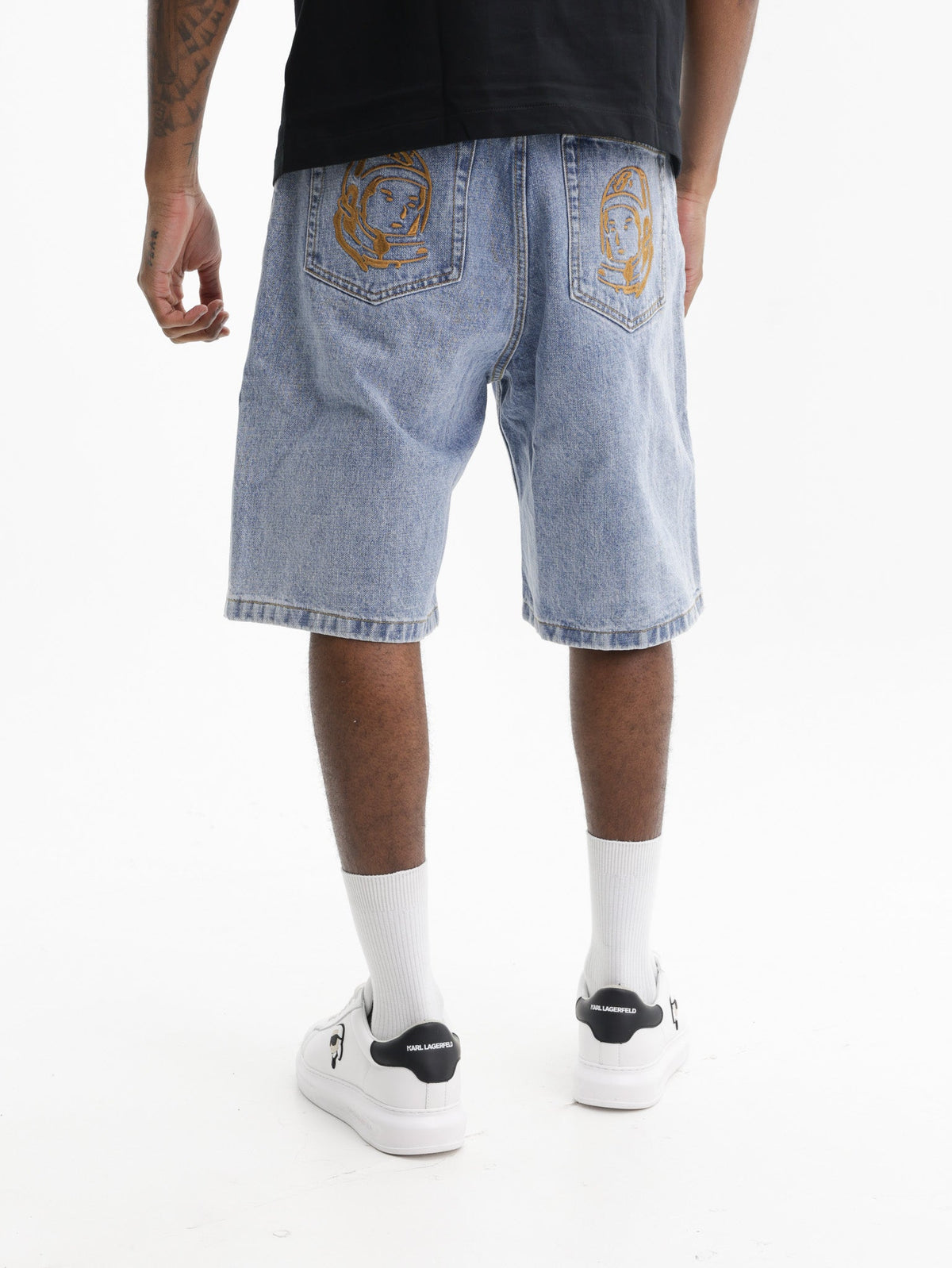 Billionaire Boys Club Shorts Bbc Print Denim Light Wash