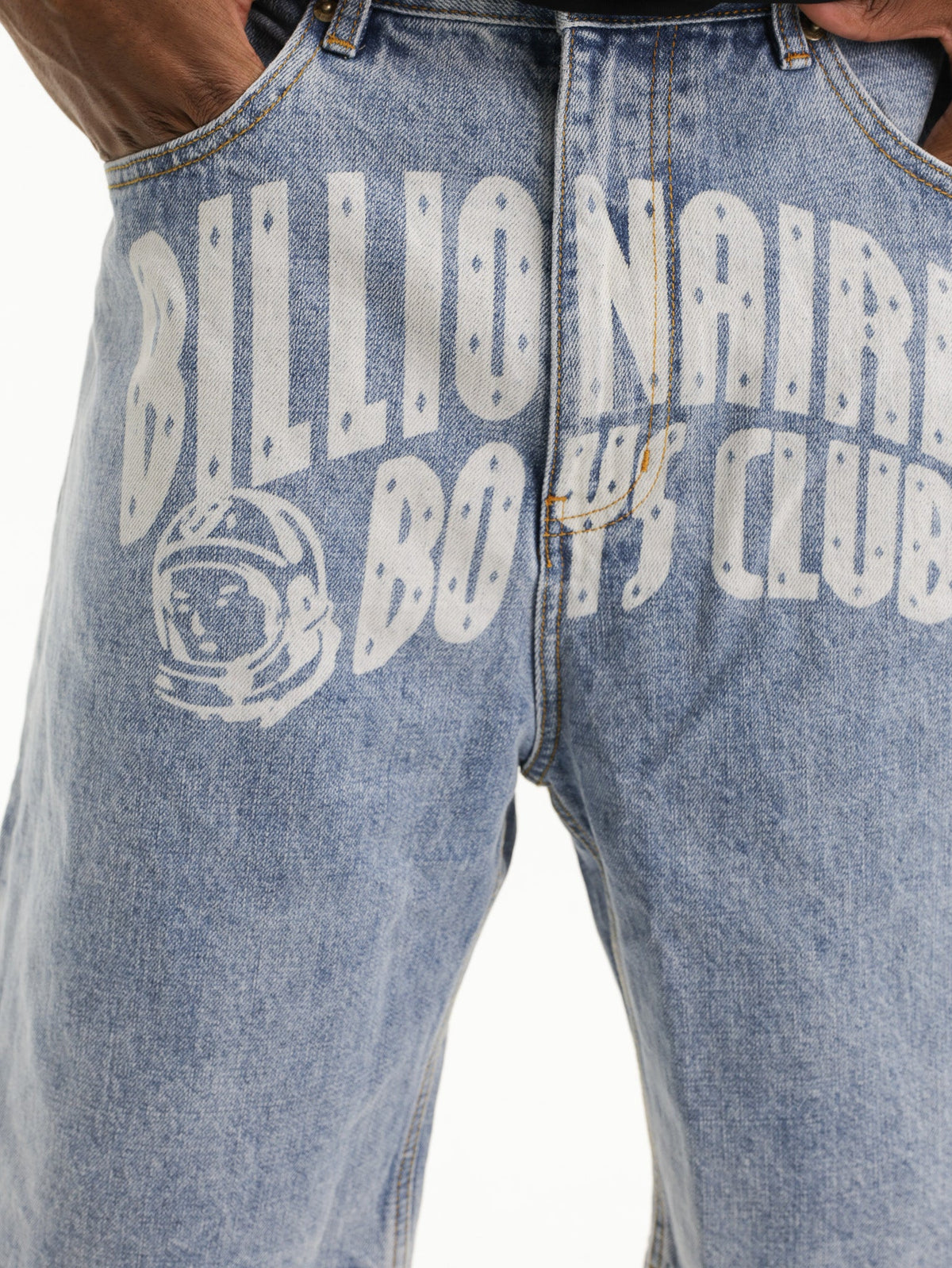 Billionaire Boys Club Shorts Bbc Print Denim Light Wash