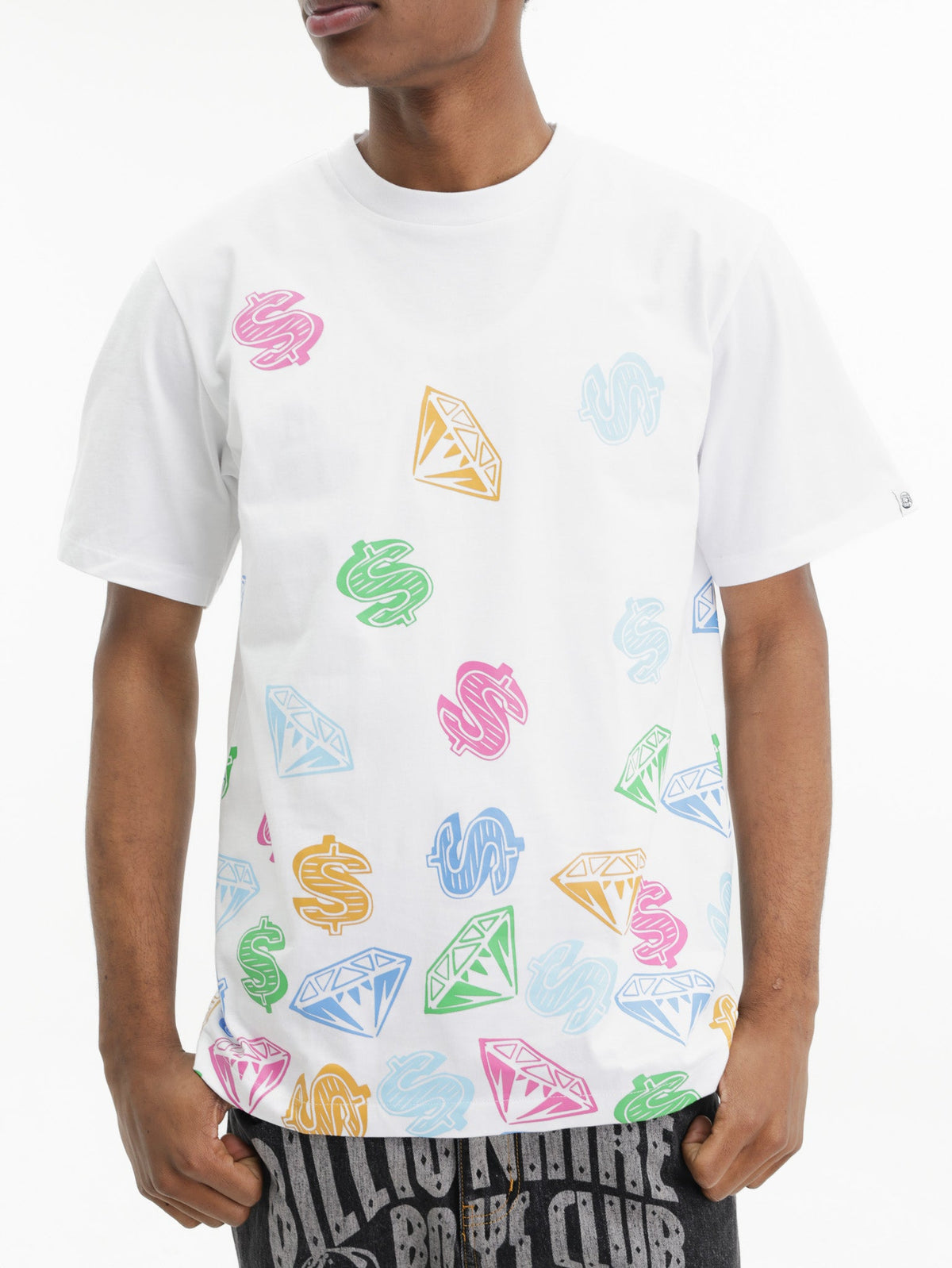 Billionaire Boys Club T-Shirt Diamonds Print White