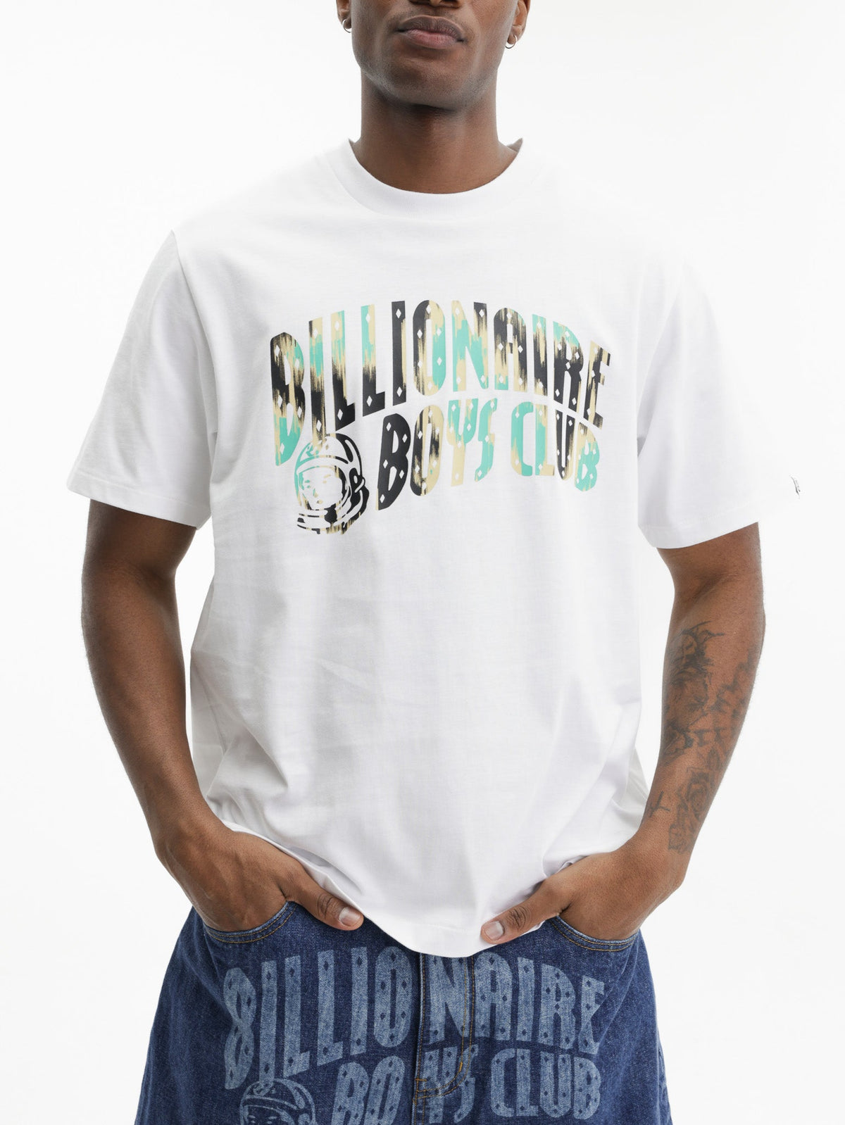 Billionaire Boys Club T-Shirt Leopard Camo Arch White