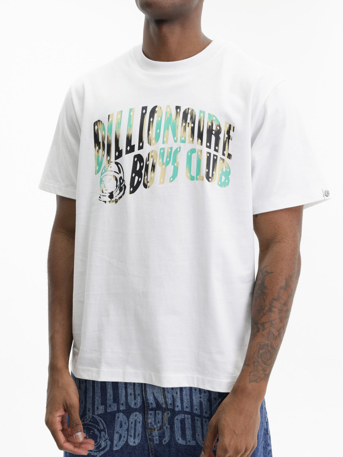 Billionaire Boys Club T-Shirt Leopard Camo Arch White