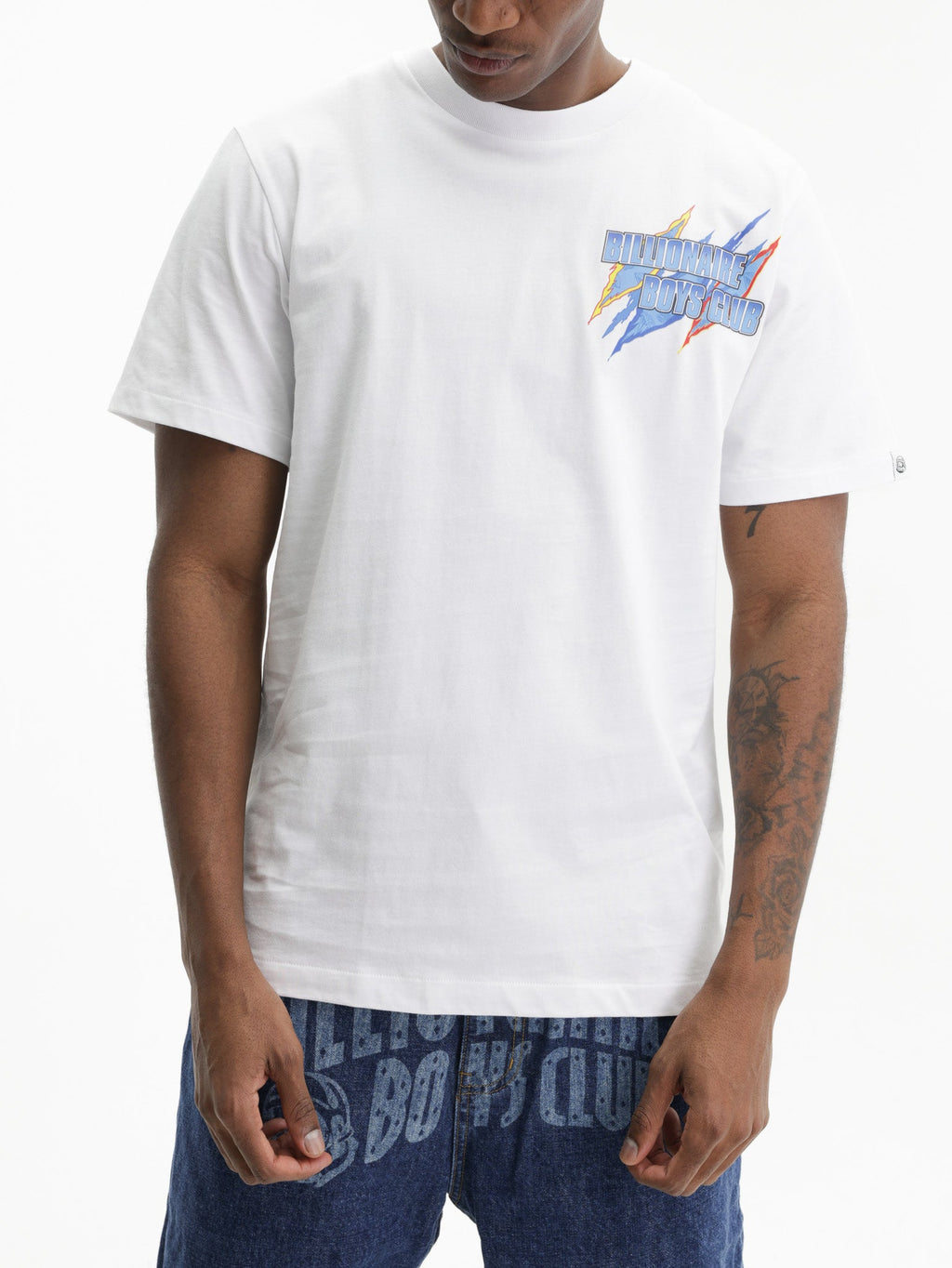 Billionaire Boys Club T-Shirt Blue Rpint Logo White