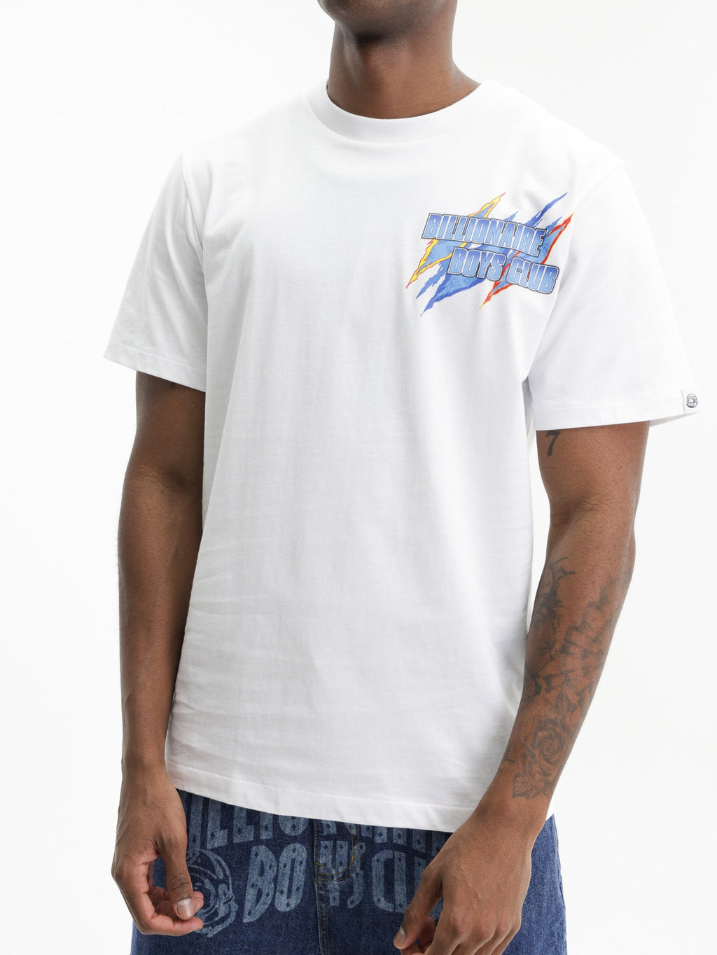 Billionaire Boys Club T-Shirt Blue Rpint Logo White