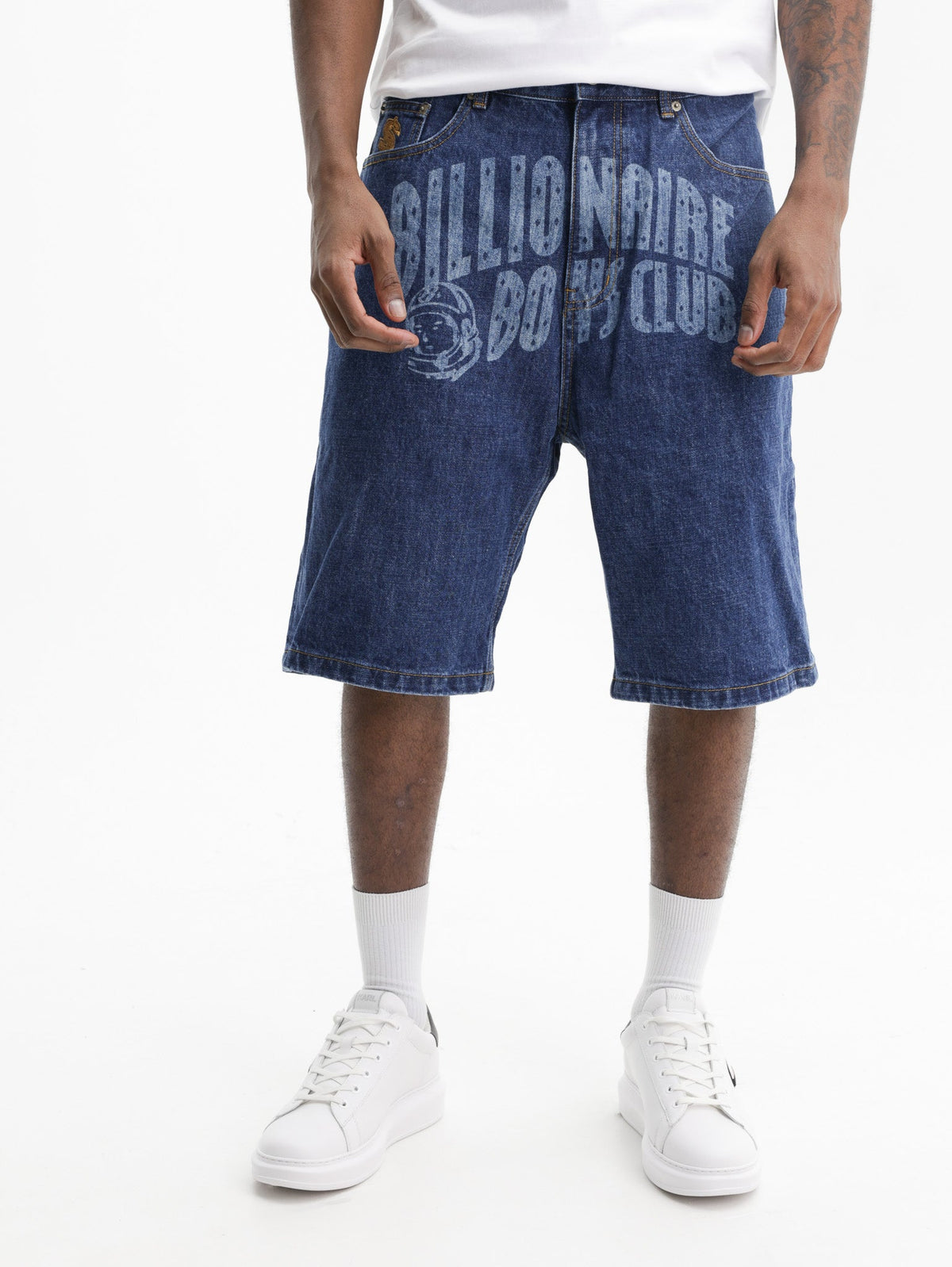 Billionaire Boys Club Shorts Bbc Print Denim Medium Wash