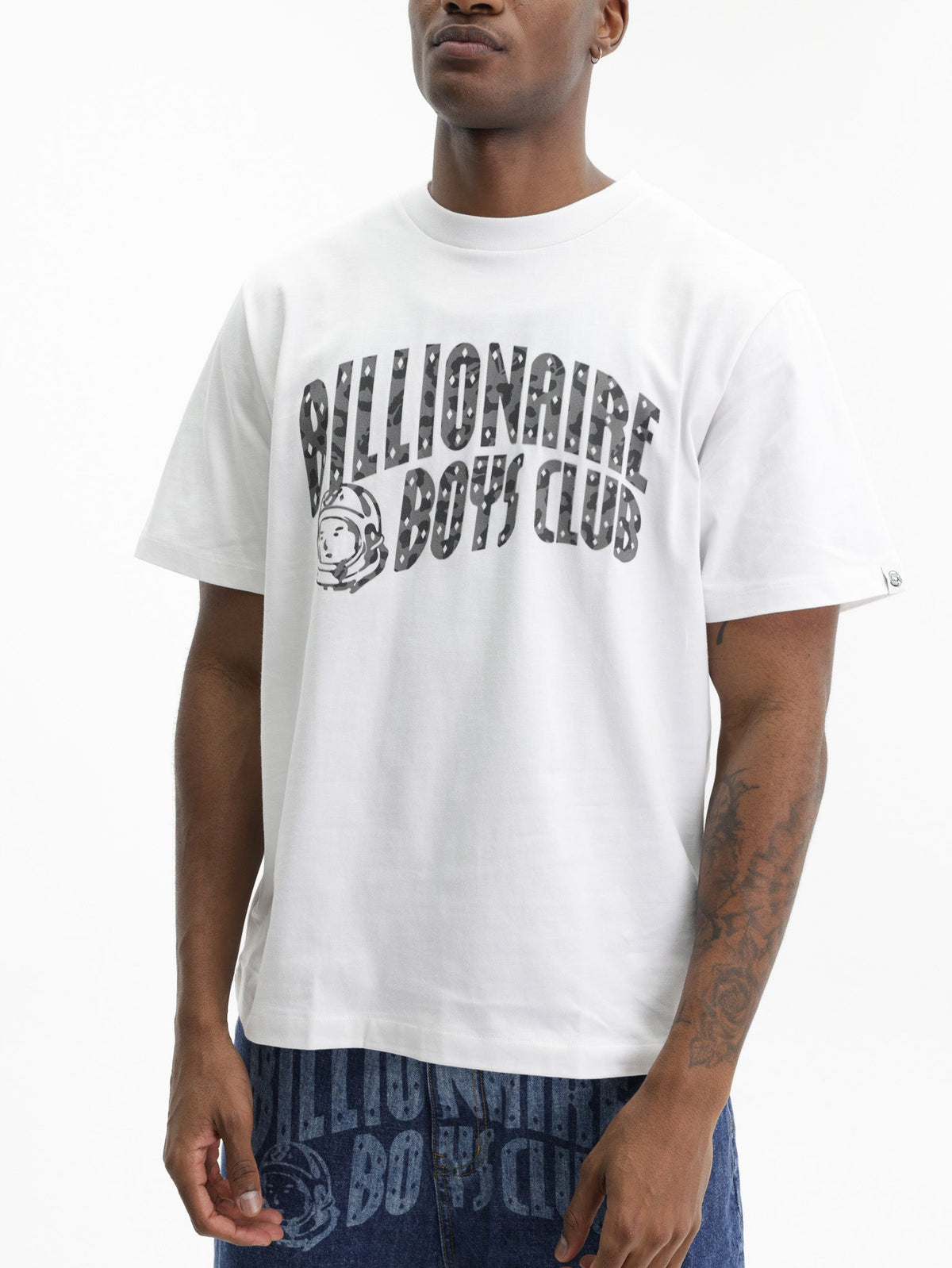 Billionaire Boys Club T-Shirt Leopard Print Arch White