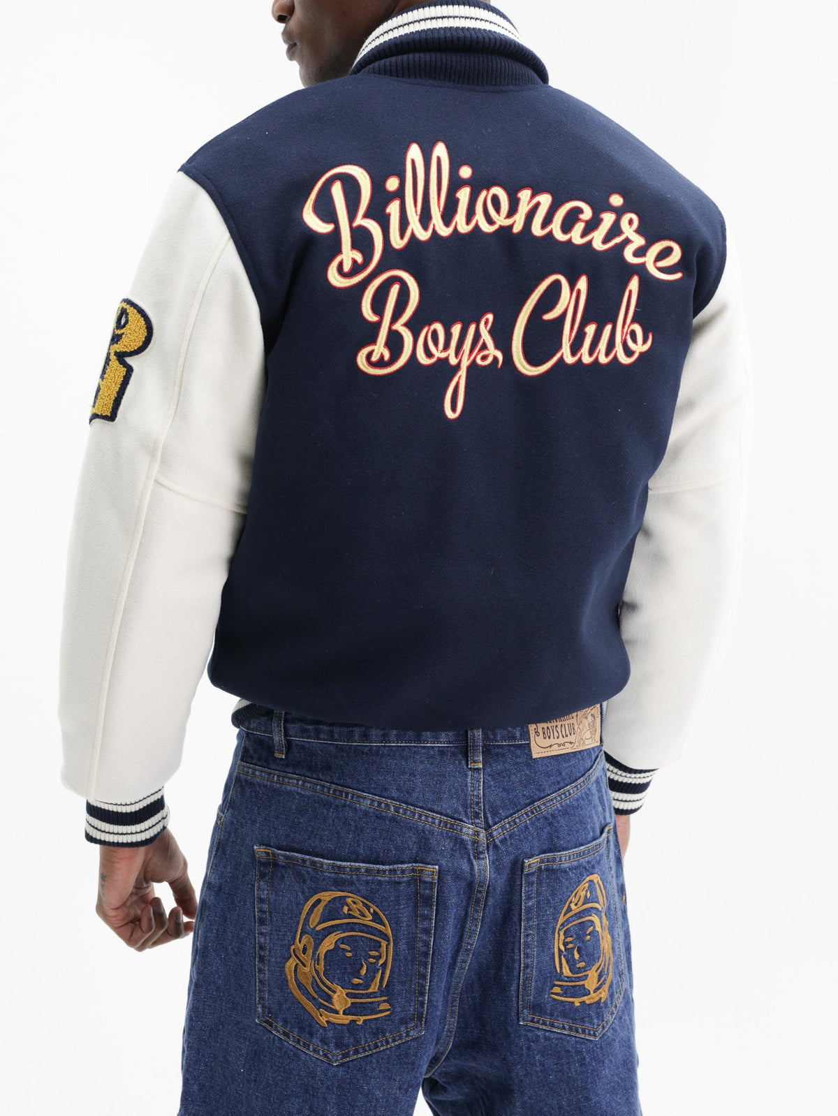 Billionaire Boys Club Jacket Script Wool Varsity Navy/Cream