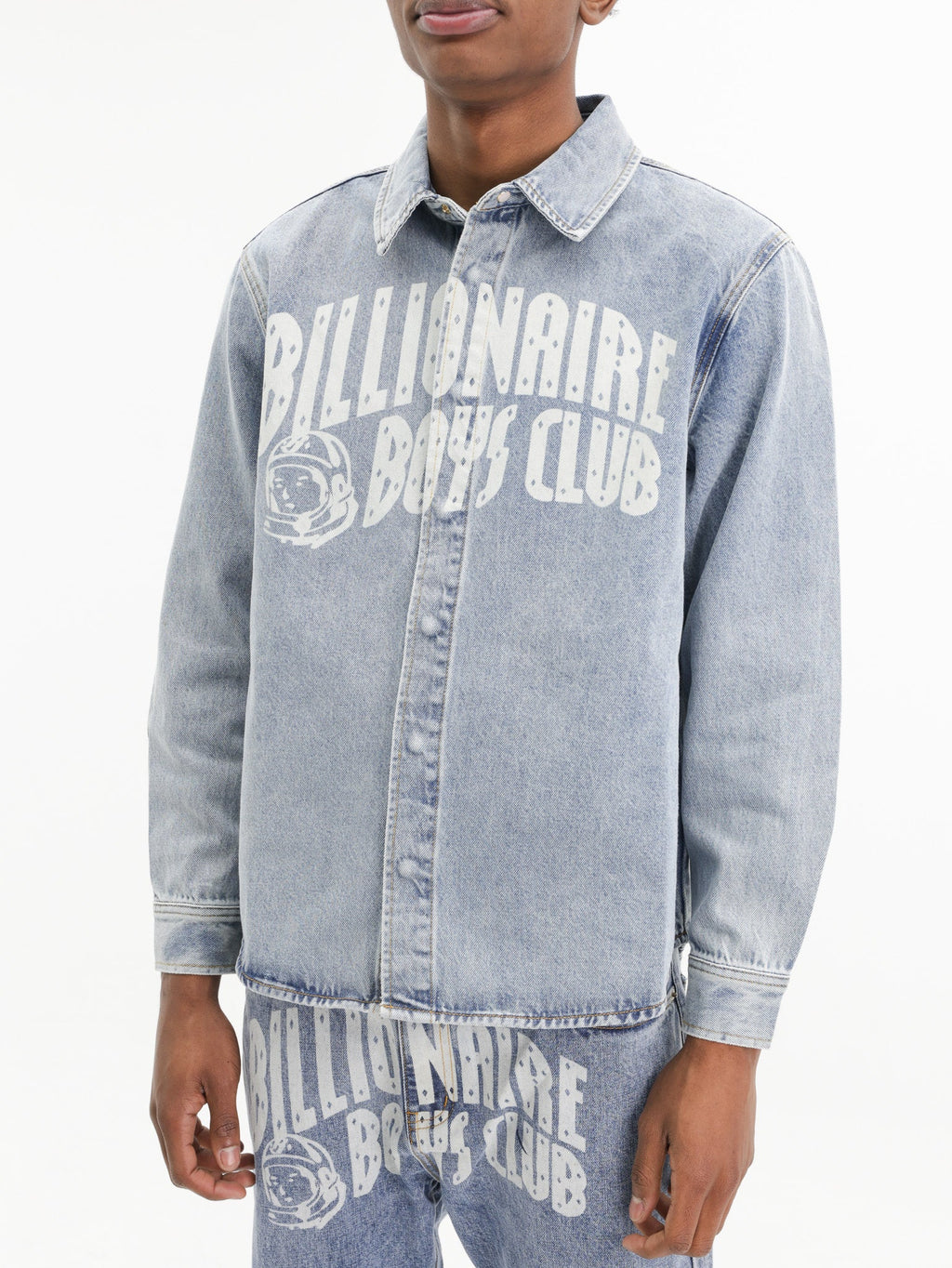 Billionaire Boys Club Shirt Bbc Print Denim Light Wash