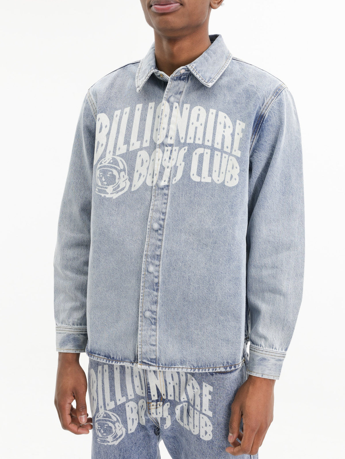 Billionaire Boys Club Shirt Bbc Print Denim Light Wash