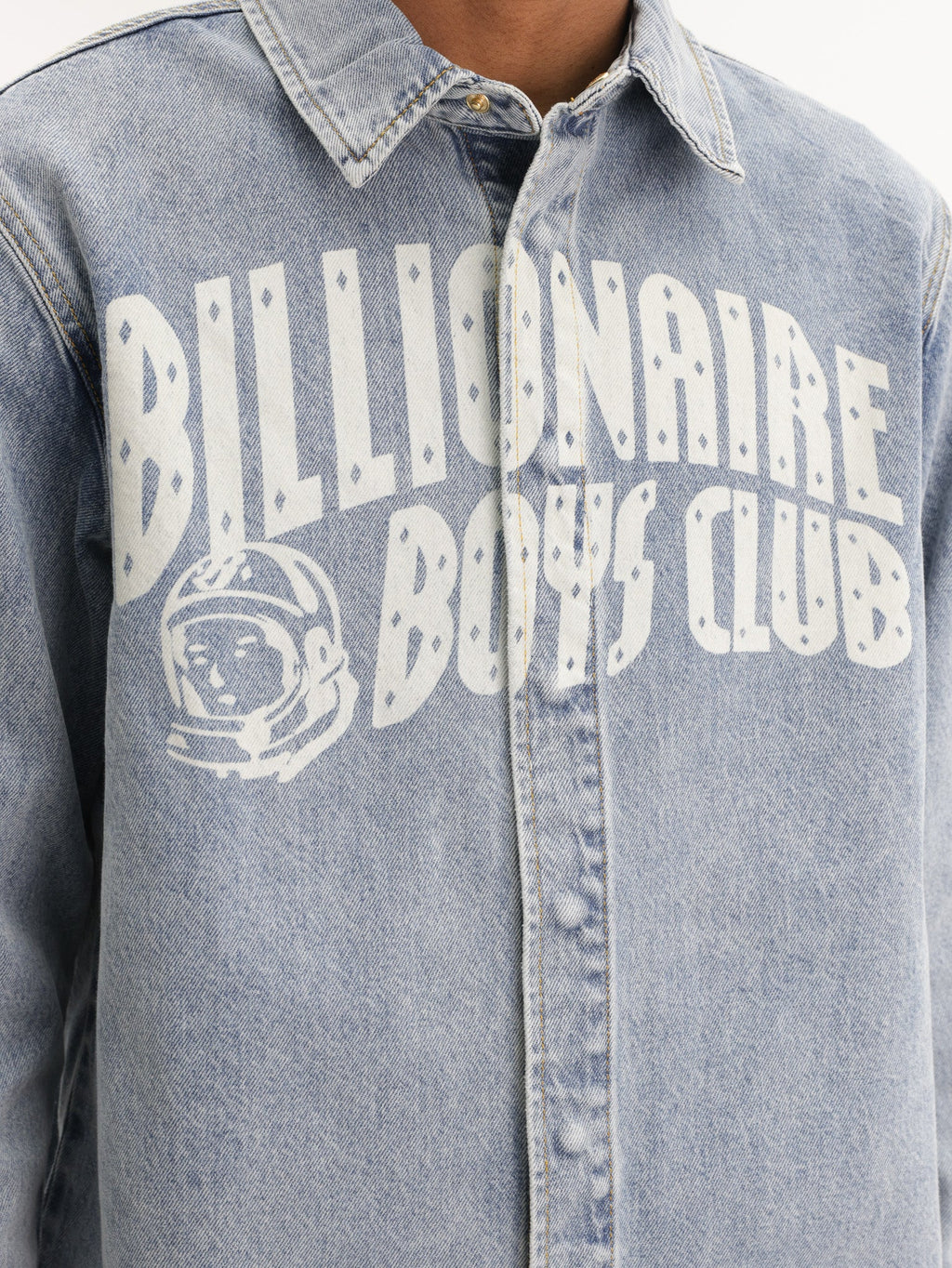 Billionaire Boys Club Shirt Bbc Print Denim Light Wash