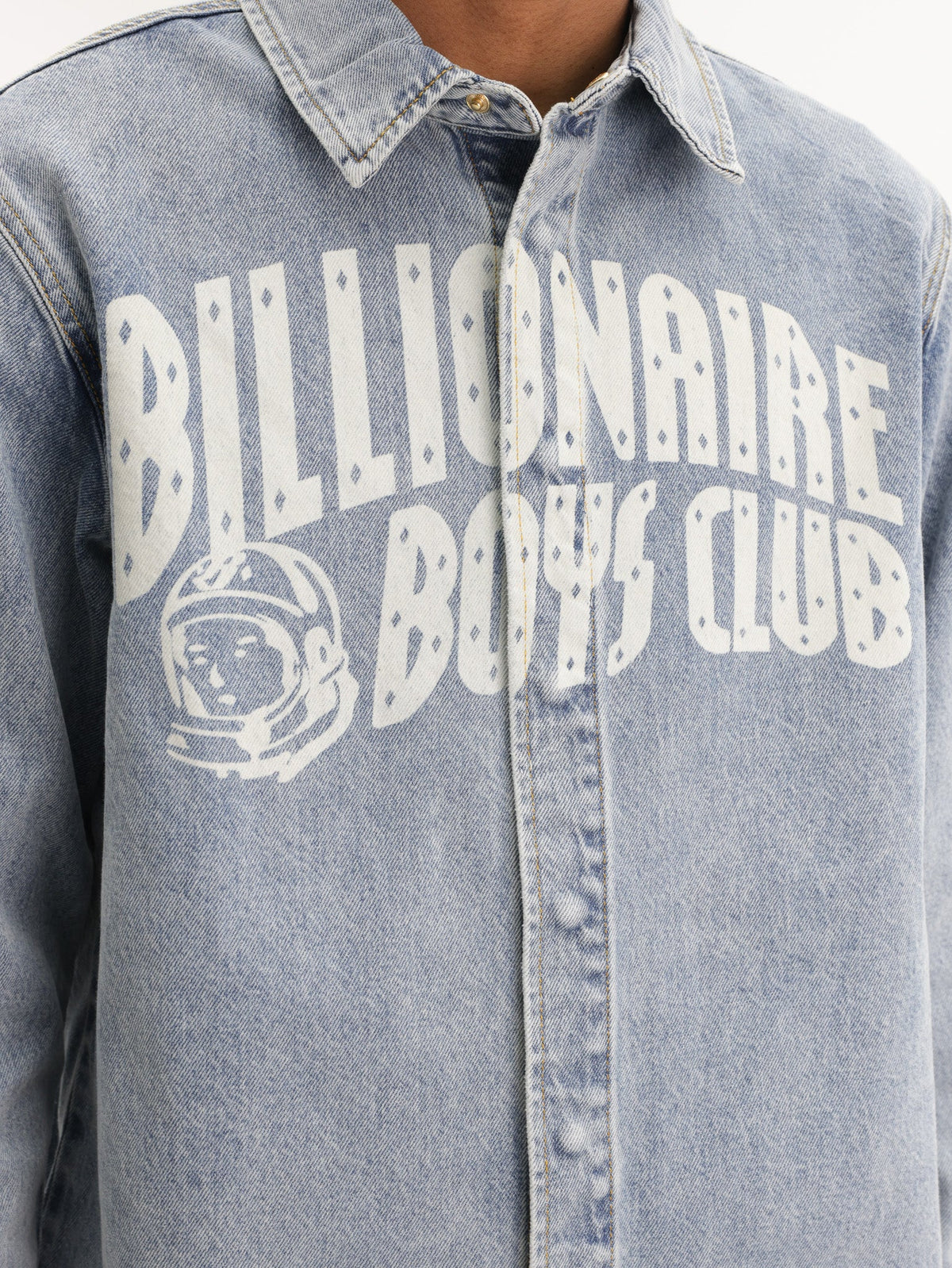 Billionaire Boys Club Shirt Bbc Print Denim Light Wash