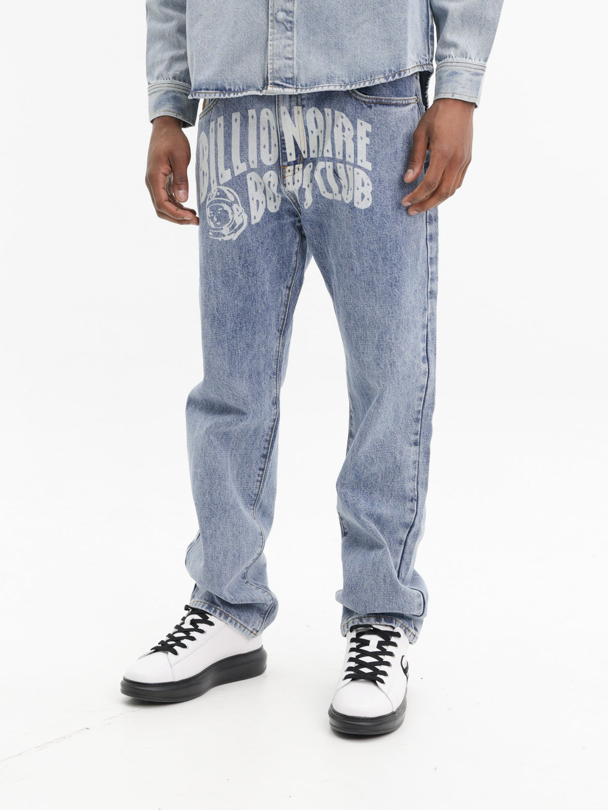 Billionaire Boys Club Pants Bbc Print Denim Light Wash
