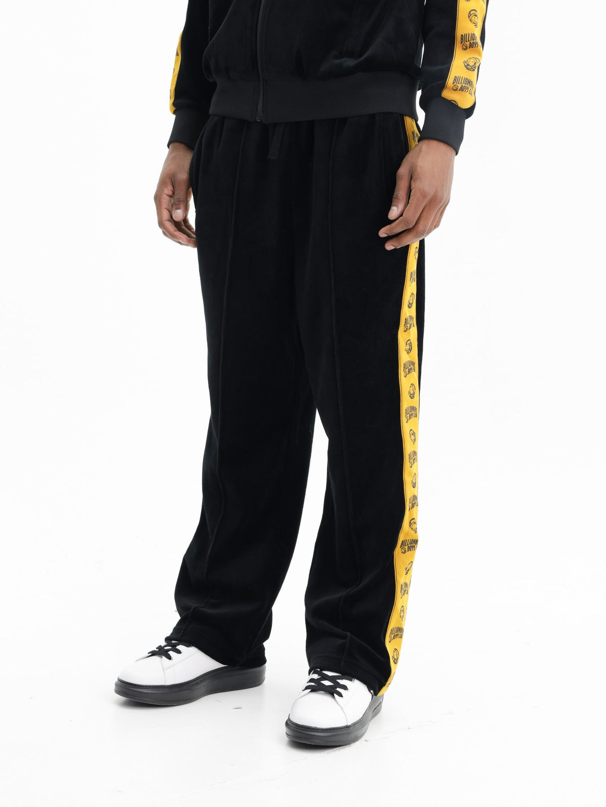 Billionaire Boys Club Track Pants Yellow Logo Tape Black