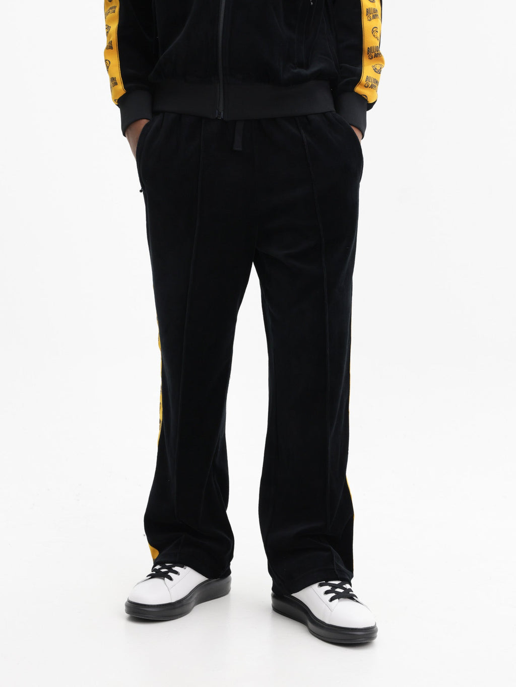 Billionaire Boys Club Track Pants Yellow Logo Tape Black
