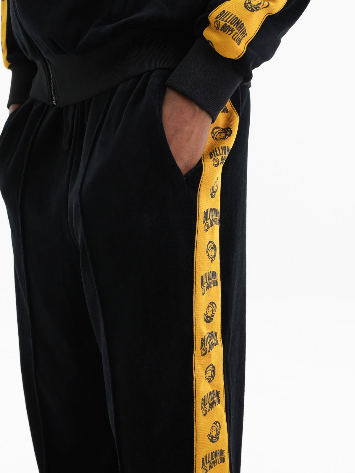 Billionaire Boys Club Track Pants Yellow Logo Tape Black