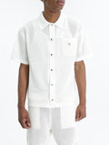 Casablanca Shirt Mesh Collar Ss White