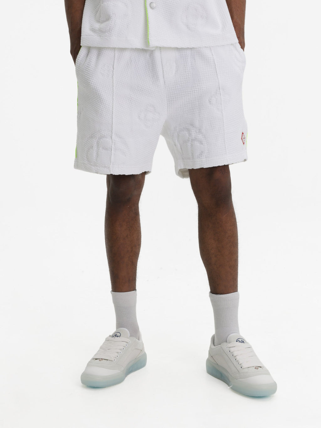 Casablanca Shorts Towelling Monogram White