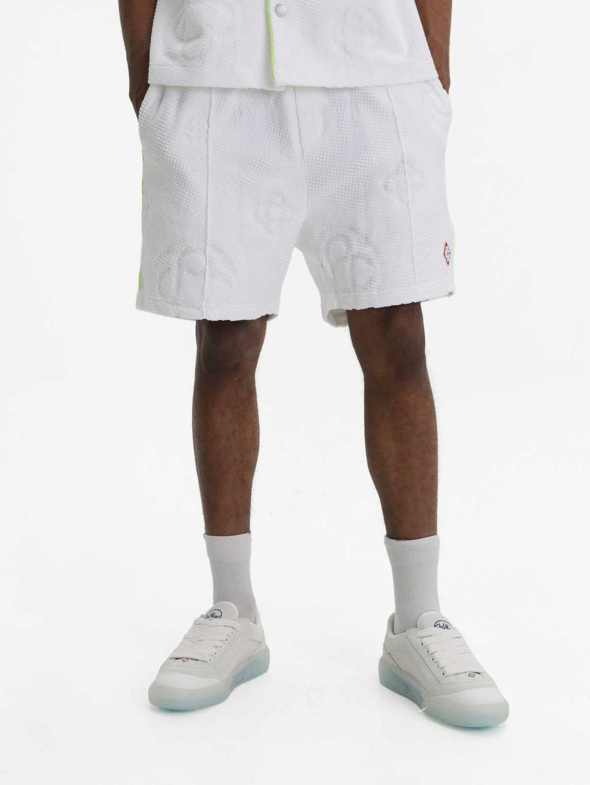 Casablanca Shorts Towelling Monogram White