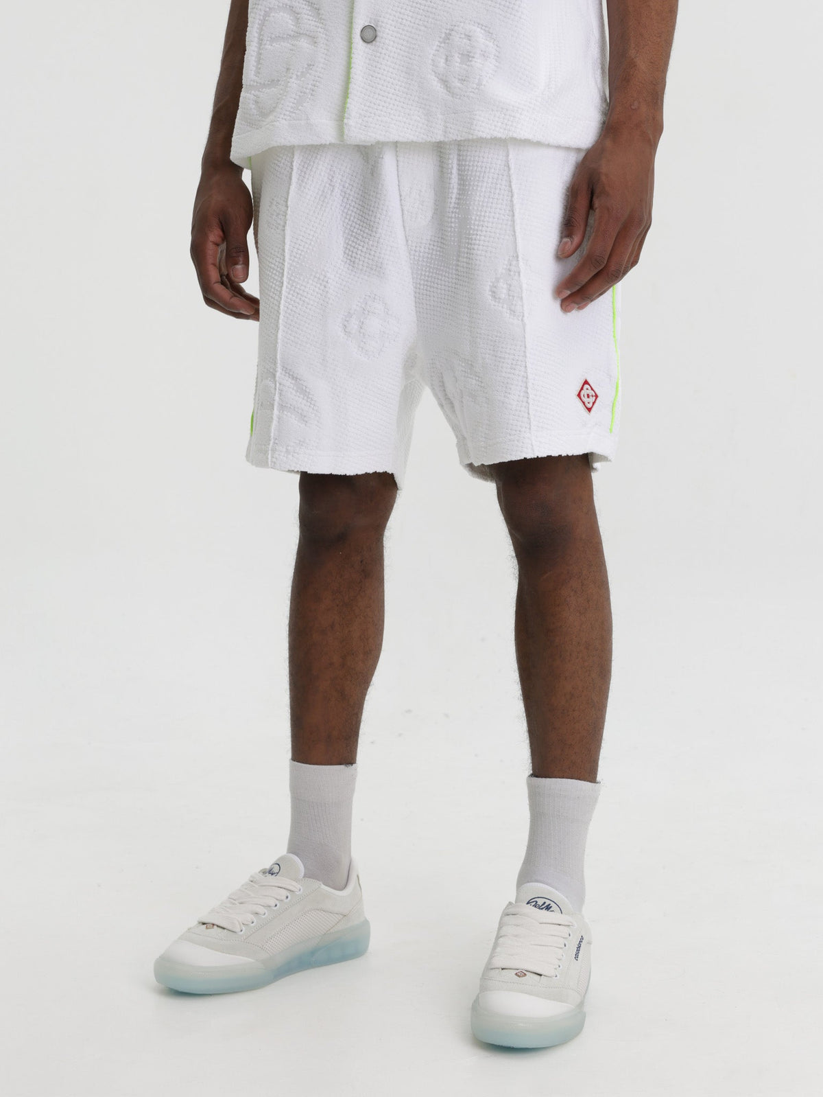 Casablanca Shorts Towelling Monogram White