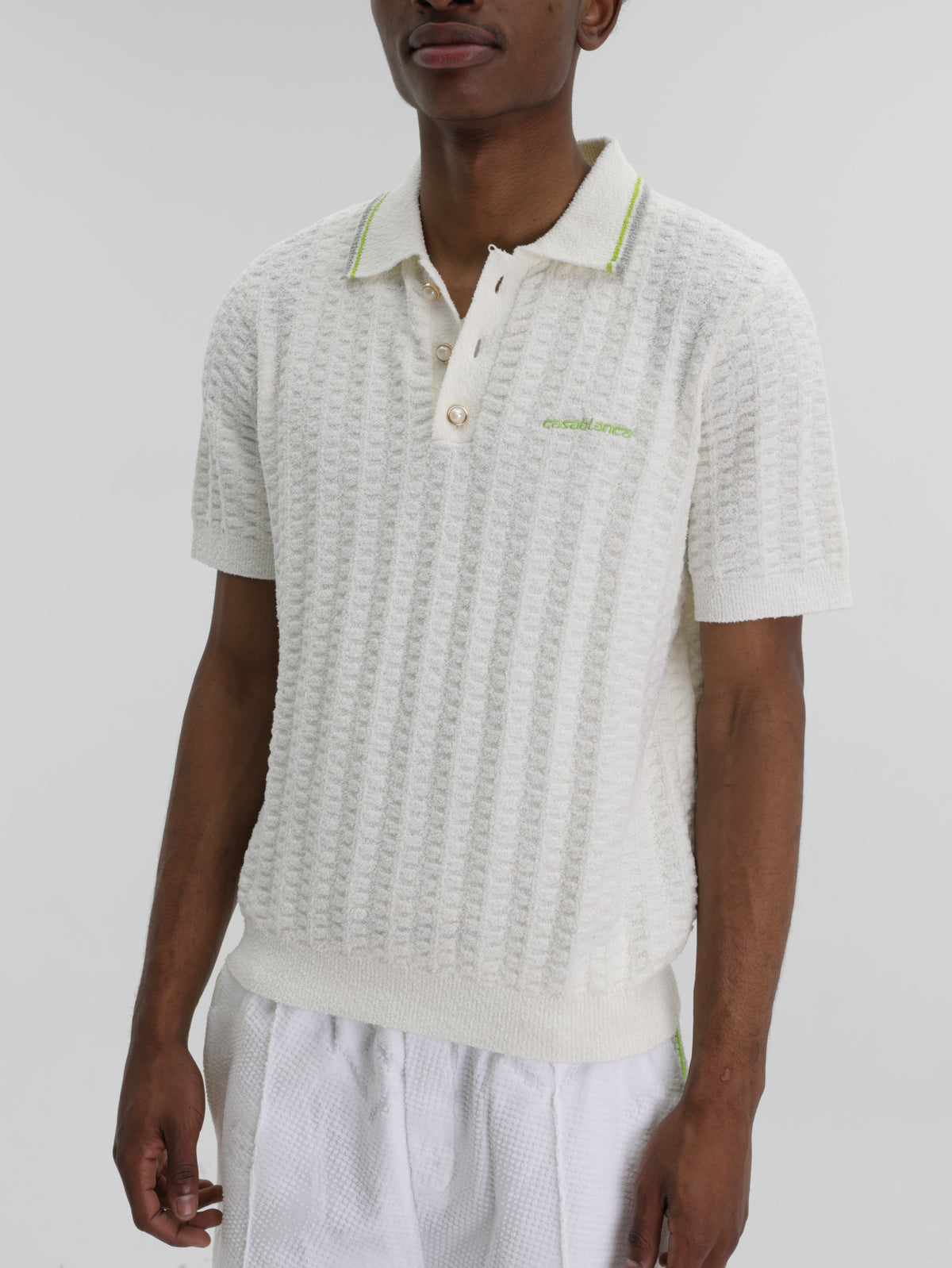 Casablanca Golfer Tennis Boucle Polo White